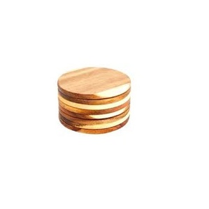 Durable & Stylish Modern <b>Round</b> Personalized Natural Wooden Coasters <b>Mats</b> & Pads for Home Office in Bulk Quantity - Product Image 2