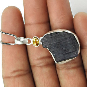 Collar con colgante de cristal de iolita Natural de alta calidad, colgantes delicados de Plata de Ley 925 para mujer, joyería fina OEM ODM - Product Image 3