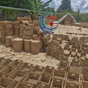 Paniers de rangement rectangulaires faits à la main best-seller Boîte d'articles divers tissée festonnée d'artisanat naturel de jacinthe d'eau élégante pour la maison - Product Image 6