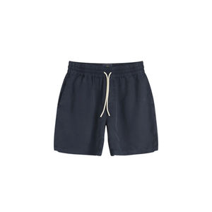 Style and comfort with these sleek dark blue denim shorts featuring a modern minimalist design perfect for <b>any</b> casual wear - Product Image 1