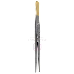 Pinza para tejidos DeBakey, instrumento quirúrgico manual atraumático, acabado medio dorado, certificado CE Clase I - Product Image 5