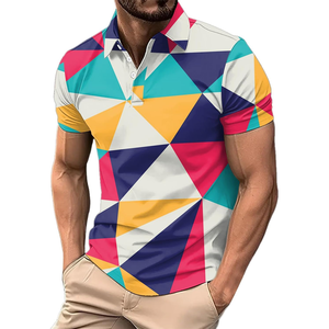 Golf décontracté de haute qualité pour hommes pour polos conception d'impression 3D personnalisée à manches courtes coupe régulière sport fabriqué à partir de matériaux durables - Product Image 3