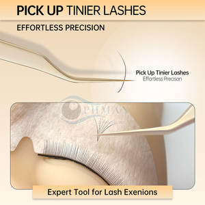 Pinzas de pestañas de precisión chapadas en oro para técnicos de extensión de pestañas de salón Pinzas de pestañas recubiertas de oro para salón de belleza - Product Image 4