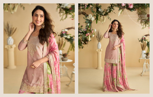 Salwar Kameez de Seda Chinon Real para Mujer - Ropa de Boda y Fiesta para Todas las Temporadas de Secado Rápido - Product Image 5