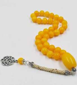 Tasbih Alami Gaya Religius Muslim, Butir Doa Kehribar, Terbuat Dari Resin ALLIANCE CRAFT AC-NAA160