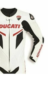 Traje de carreras de motos de cuero estilo Ducati personalizado para hombres | Equipo de montar en moto certificado CE de una pieza Suministro de fábrica OEM - Product Image 2