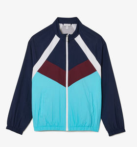 Chaqueta Deportiva de Nailon Transpirable Personalizada al por Mayor, Chaqueta Cortavientos de Secado Rápido de Talla Grande con Bloques de Color y Decoración Bordada - Product Image 5