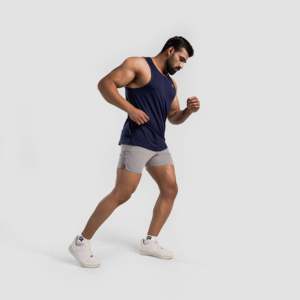 Men's <b>Navy</b> Logo Tank <b>Top</b> XL Size Gym Vest Breathable Polyester Mesh 3D Printed Muscle Style Hood Collar Bodybuilding Vest <b>Top</b> - Product Image 4
