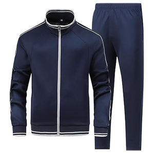 Chándales de 2 piezas con cremallera completa a prueba de viento para hombre, chándal deportivo personalizable con servicio OEM, trajes de gimnasio estampados - Product Image 1