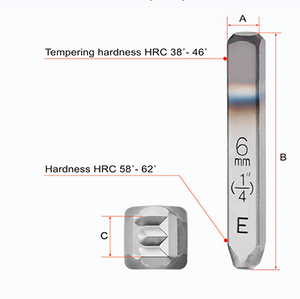 Jeu de poinçons en acier de 4 mm (5/32 pouces) pour lettres A-Z, 27 pièces, Cr-V 6150 HRC 58-62, pour marquage d'identification, fabrication OEM/ODM à Taïwan - Product Image 3