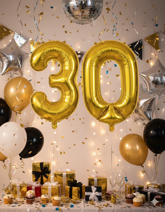 ลูกโป่งฟอยล์รูปตัวเลขสีทอง 0-9 ขนาด 40 นิ้ว สำหรับตกแต่งงานปาร์ตี้วันฮาโลวีน วันเกิด ขายส่ง ปาร์ตี้เลิฟ ไชน่า - Product Image 6