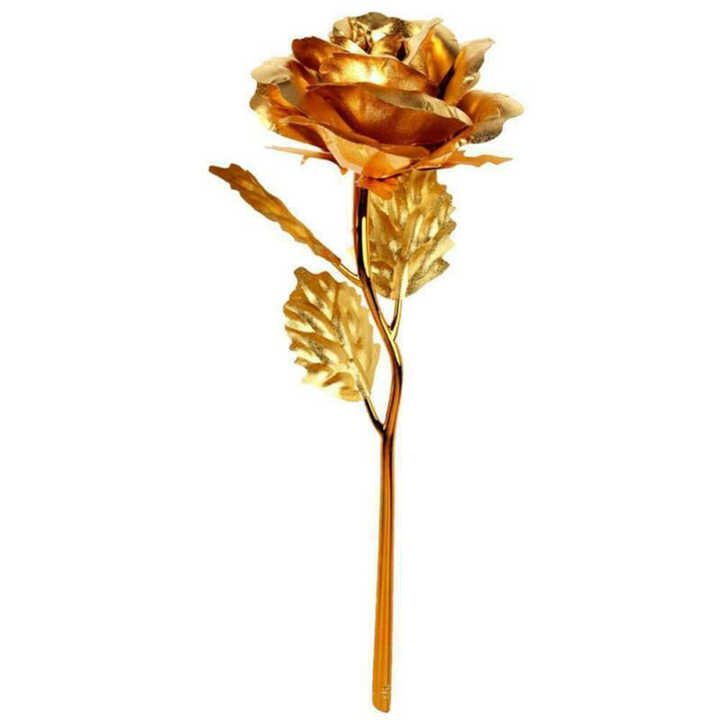Modern and Trendy Gold-Dipped Natural Rose Festive Luxury Box Gift Packaging for Christmas Highly Designed and Trendy Looking