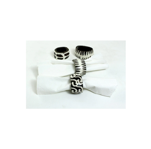 Servilleteros con incrustaciones de hueso para mesa y decoración del hogar en blanco y negro para utensilios de cocina y restaurantes producto de Venta caliente - Product Image 5