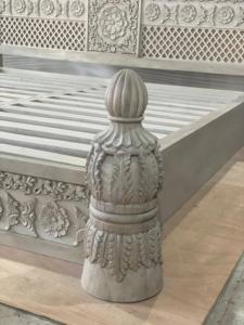 Wholesale High Quality Modern Luxury Royal <b>Bed</b> Furniture American Living Room Carved Wooden Rajasthani <b>Queen</b> <b>Bed</b> With 2 Bedside - Product Image 6