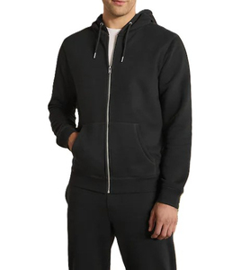 Venta caliente Hombres Sudadera con capucha Otoño Invierno Personalizado Color sólido Sudaderas con capucha Ropa de calle Fleece Sudaderas con capucha para hombres en MOQ bajo Cremallera completa OEM - Product Image 1