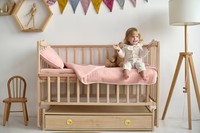Ensemble de literie pour berceau en mousseline biologique certifié Oeko-Tex Standard 100, housse de couette et taie d'oreiller pour bébés et tout-petits
