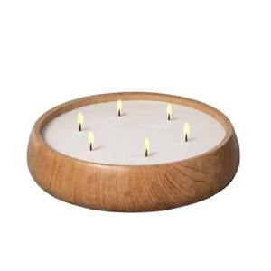 Portavelas Cuadrado de Madera 100% Natural, Tallado a Mano, Sin Pulir, Grande, Ecológico, Decorativo para el Hogar - Product Image 1