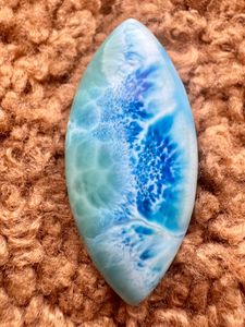 Larimar bleu naturel lisse forme marquise 10x20mm Cabochons perles de pierres précieuses en gros fabrication de bijoux pierres libres - Product Image 5