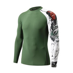 Ensemble de rashguard et de pantalon de compression MMA personnalisable OEM Waseem Impex, 100% polyester, vêtements de compression pour l'entraînement, séchage rapide, arts martiaux - Product Image 1