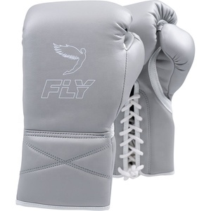 Gants de boxe d'entraînement Fly Fight en cuir de vachette à lacets avec sangle de poignet réglable, légers et imperméables pour MMA et Kickboxing - Product Image 3