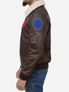 High Street Style Men'<b>s</b> Cow Skin Leather <b>Jacket</b> with Stand Collar Breathable Comfortable and Durable for Everyday Winter Fashion - Product Image 3
