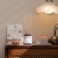 Ensemble de parfums d'hôtel LANJO, ensemble de diffuseurs de parfum de luxe avec plateau en bois, parfum naturel, bougie chauffe-plat, ensemble de parfums pour la salle de bain