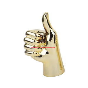 Estatuilla de escultura de Mano Dorada, venta al por mayor, decoración de Metal hecha a mano, decoración de mesa de oficina en casa - Product Image 2