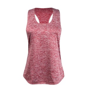 Camiseta sin mangas gris para mujer, cuello redondo, ribete en contraste, transpirable, de spandex y poliéster, top de yoga, ajuste regular, ropa deportiva para adulto - Product Image 1