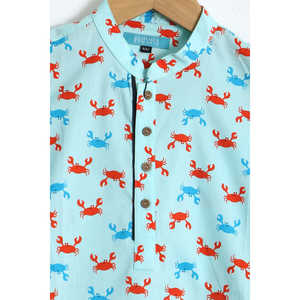 Kurta de algodón estampado para niño BK2225, una elegante adición a su colección de atuendos - Product Image 1