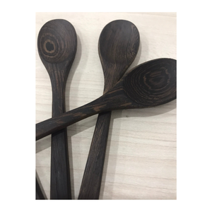 Juego de cuchara y tenedor de madera-Cucharas de cocina hechas de madera natural-Ideal para uso en cocina o servicio de restaurante - Product Image 4