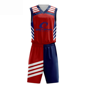 Ensemble de maillots et shorts de basket-ball personnalisés sublimés pour adultes - 100% polyester respirant à séchage rapide, vêtements d'équipe professionnels - Product Image 6