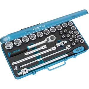 Hazet 30-Piece Set of <b>Ratchet</b> and Hexagonal Square <b>Sockets</b> 1/2'' with Traction Profile - Product Image 1