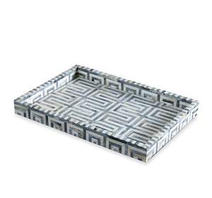 Hermosa artesanía Navidad ocasión bandeja de incrustaciones de hueso con patrones de diseño floral bandeja de servir incrustaciones de hueso para el hogar - Product Image 6