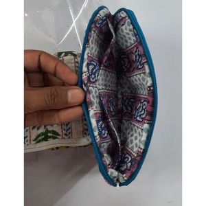 Handmade Ladies Coin Pouches and <b>Wallets</b> Quilted Fabric with Zippered Closure Floral Pattern Mini <b>Small</b> Sizes for Daily Use - Product Image 3