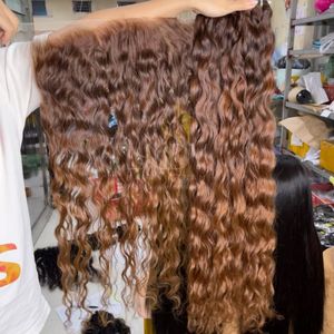 Mèches à texture ondulée de couleur ombrée avec frontal pour la fabrication de perruques à partir d'extensions de cheveux humains vietnamiens - Product Image 1