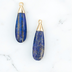 จี้อัญมณีรูปหยดน้ำยาวประดับเพชรคริสเตียนชุบทอง-เครื่องประดับทองเหลืองเงินสเตอร์ลิงขายส่ง - Product Image 5