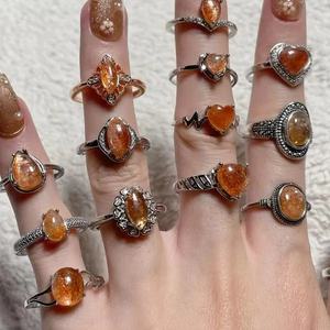 Anillo de Plata de Ley 925 con Piedra Solar Dorada de Múltiples Formas, Diseño Clásico y Moderno, Regalo de Boda, Aniversario y Cumpleaños para Mujer - Product Image 1
