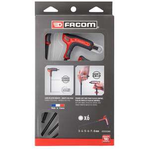 Jeu de clés hexagonales en T à tête sphérique Facom, 6 pièces - Product Image 1