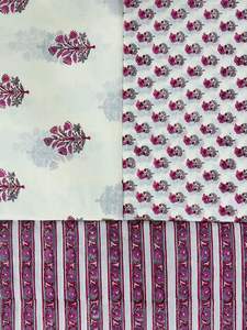 Hand Block Printed 100% Cotton Dress Material <b>Set</b> Cotton Fabric <b>for</b> Party Festival by the Yard at Factory Rate Supplier H-42 - Product Image 2