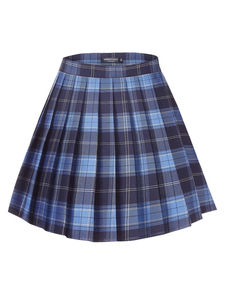 Jupes Courtes en Coton Spandex Khaki en Gros pour Filles d'École Taille Élastique Réglable avec Plis à l'Avant Uniforme Scolaire du Lycée - Product Image 4