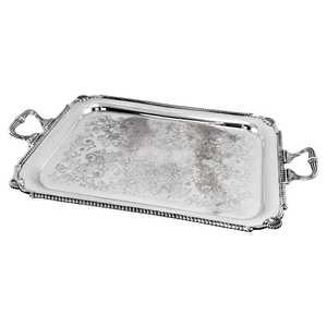 Bandeja de servicio de metal con acabado negro ecológico Bandeja de metal rectangular para bandeja de servicio de bebidas - Product Image 4