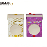 Boîte cadeau d'anniversaire personnalisée de luxe avec fenêtre, boîte d'emballage en papier pliable avec ruban pour savon fait main, bougie, jouet, cadeaux de fête