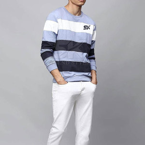 เสื้อสเวตเชิ้ตผ้าเรียบสีตัดต่อแฟชั่นสำหรับผู้ชาย สไตล์สตรีทแวร์ - Product Image 6