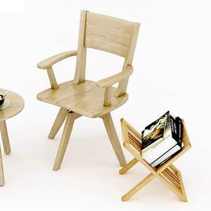 Porte-revues élégant en bois massif, porte-journaux de sol moderne pour l'organisation du bureau et du salon - Product Image 5