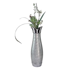 Stylish Silver Metal <b>Vase</b> Contemporary Decorative Accent for Modern Home Interior and Elegant Floral Displays From India - Product Image 6