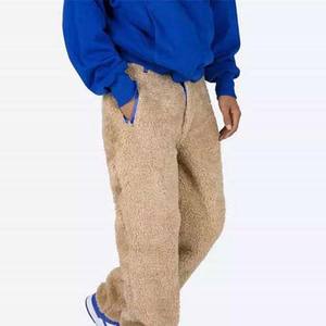 Fabricant sur mesure Combinaison de survêtement Sherpa en coton molletonné uni Pantalons de sport pour hommes, droits, incurvés Joggers à rayures OEM - Product Image 2