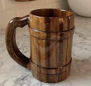 VINTAGE BOIS TANKHAD BOIRE TASSE THÉ LAIT Bois Cool Hommes Cadeau Baril Stein Fait À La Main En Bois Naturel Bière Tasse De Noël - Product Image 2