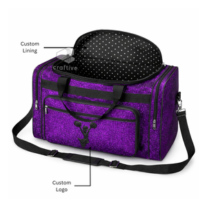 Custom <b>Glitter</b> Cheer Sports Large Capacity Duffel <b>Bag</b> With Embroidered Logo Dance Practice And Travel <b>Bag</b> For Cheerleaders - Product Image 2
