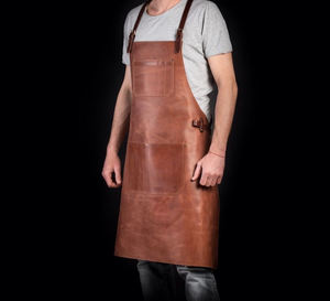 <b>Waterproof</b> Wholesale Exporter of Top Grade BBQ Cooking Leather <b>Apron</b> at Best Price LAN-0279 - Product Image 1