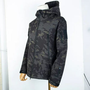 Veste de chasse softshell imperméable, tactique, motif uni, col montant, logo frontal, pour la chasse au cerf et le repérage professionnels - Product Image 3